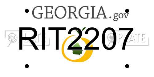 RIT2207 Georgia License Plate