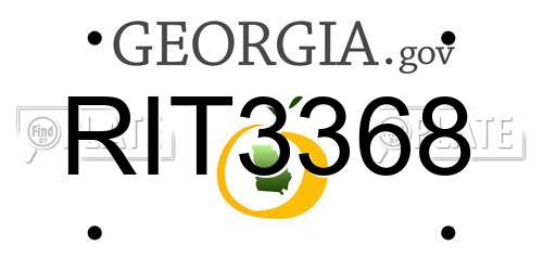 RIT3368 Georgia License Plate
