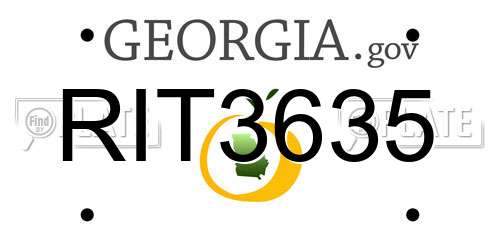 RIT3635 Georgia License Plate