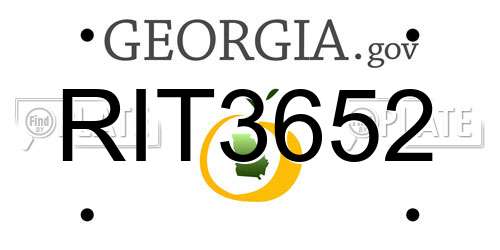 RIT3652 Georgia License Plate