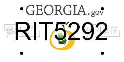 RIT5292 Georgia License Plate