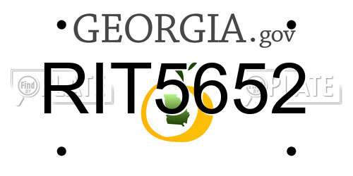 RIT5652 Georgia License Plate