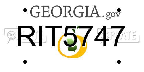 RIT5747 Georgia License Plate