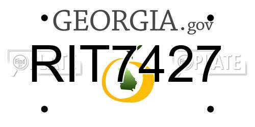 RIT7427 Georgia License Plate