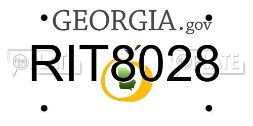 RIT8028 Georgia License Plate