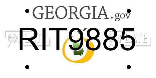 RIT9885 Georgia License Plate