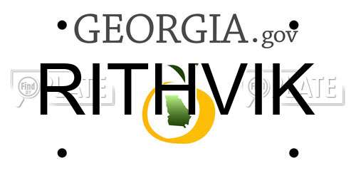 RITHVIK Georgia License Plate
