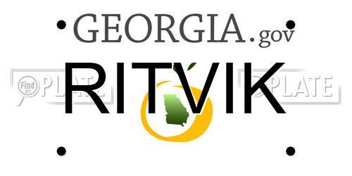 RITVIK Georgia License Plate