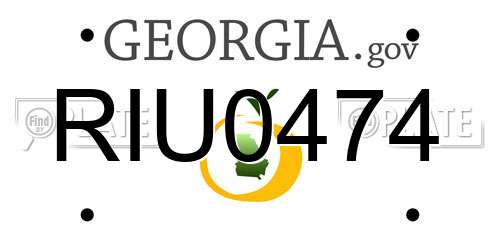RIU0474 Georgia License Plate