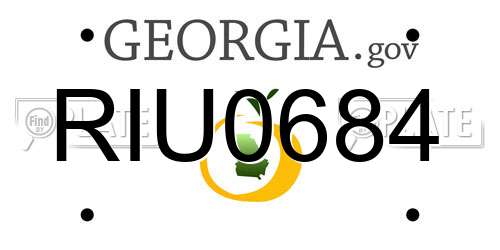 RIU0684 Georgia License Plate