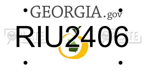 RIU2406 Georgia License Plate