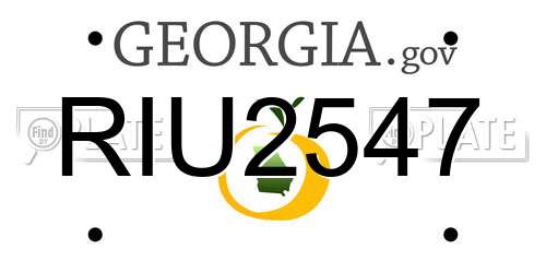 RIU2547 Georgia License Plate