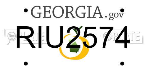 RIU2574 Georgia License Plate