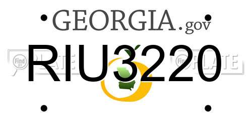 RIU3220 Georgia License Plate