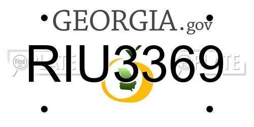 RIU3369 Georgia License Plate