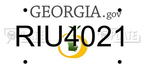RIU4021 Georgia License Plate