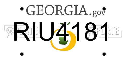 RIU4181 Georgia License Plate