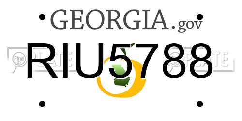 RIU5788 Georgia License Plate