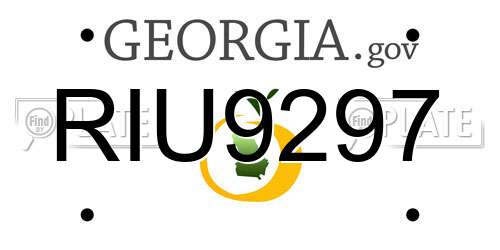 RIU9297 Georgia License Plate