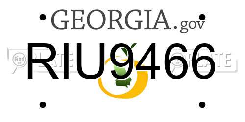RIU9466 Georgia License Plate