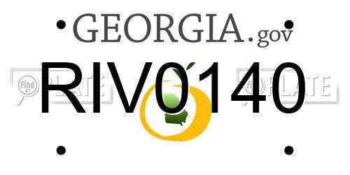 RIV0140 Georgia License Plate