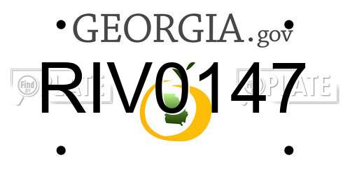 RIV0147 Georgia License Plate