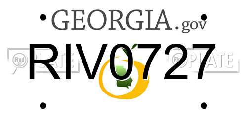 RIV0727 Georgia License Plate