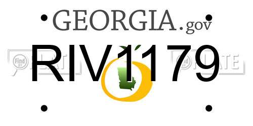 RIV1179 Georgia License Plate