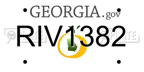 RIV1382 Georgia License Plate