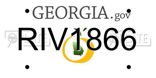 RIV1866 Georgia License Plate