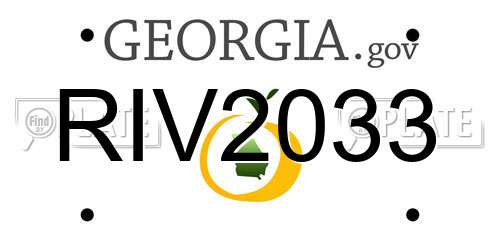 RIV2033 Georgia License Plate
