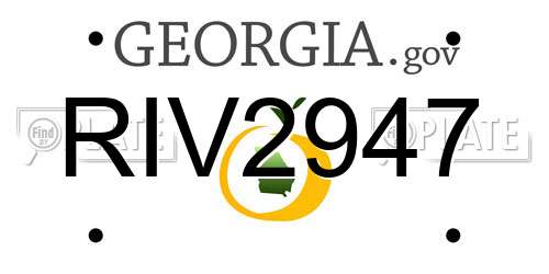RIV2947 Georgia License Plate