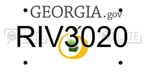 RIV3020 Georgia License Plate