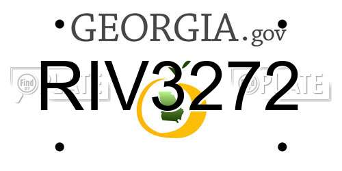 RIV3272 Georgia License Plate