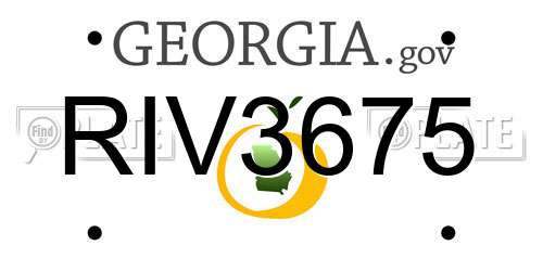 RIV3675 Georgia License Plate