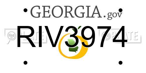 RIV3974 Georgia License Plate
