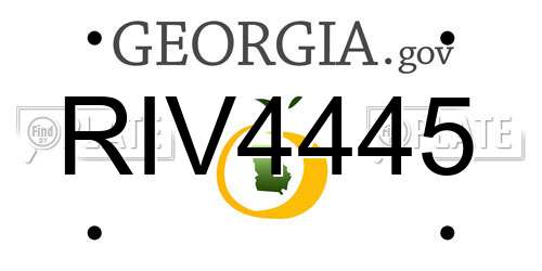 RIV4445 Georgia License Plate