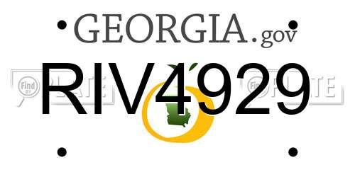 RIV4929 Georgia License Plate