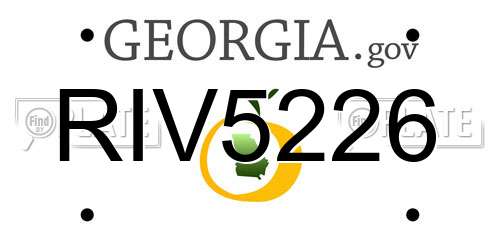 RIV5226 Georgia License Plate