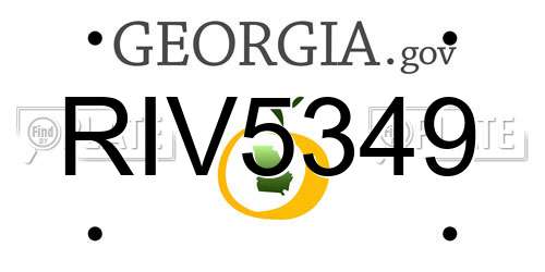 RIV5349 Georgia License Plate