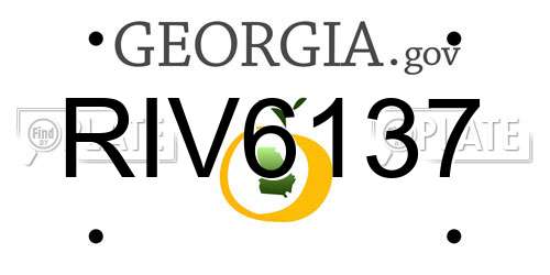 RIV6137 Georgia License Plate