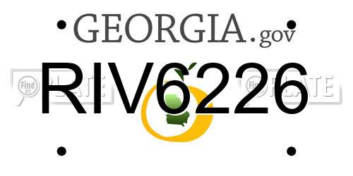 RIV6226 Georgia License Plate