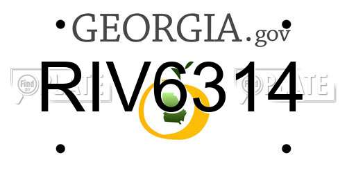 RIV6314 Georgia License Plate