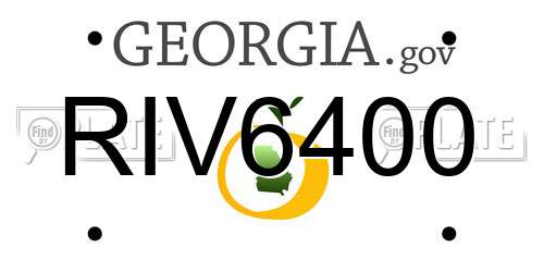 RIV6400 Georgia License Plate