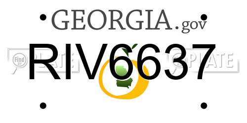 RIV6637 Georgia License Plate