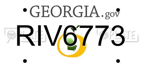 RIV6773 Georgia License Plate