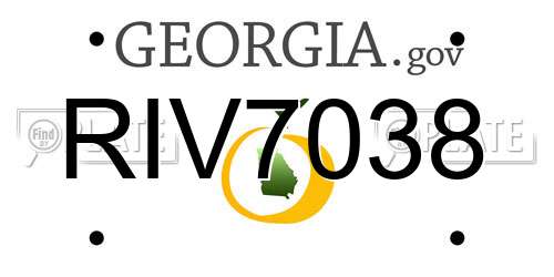 RIV7038 Georgia License Plate