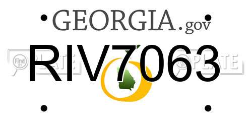 RIV7063 Georgia License Plate