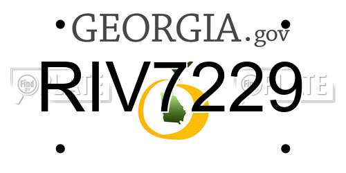 RIV7229 Georgia License Plate