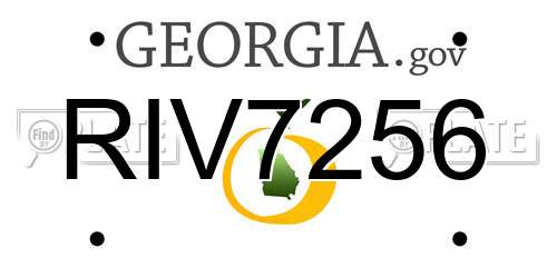 RIV7256 Georgia License Plate